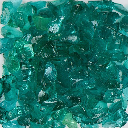 View Teal Fireplace Glass